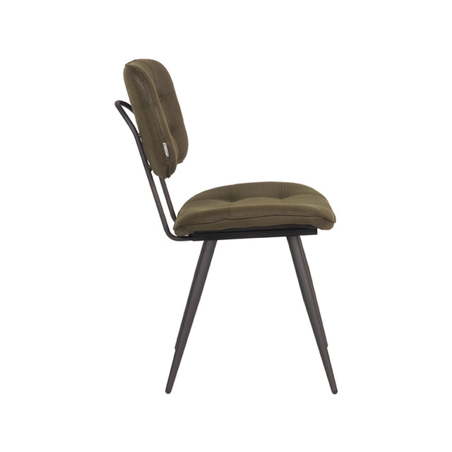 LABEL51 Eetkamerstoel Gus - Army green - Microfiber van LABEL51 - laagste prijs offerte van PureWonen