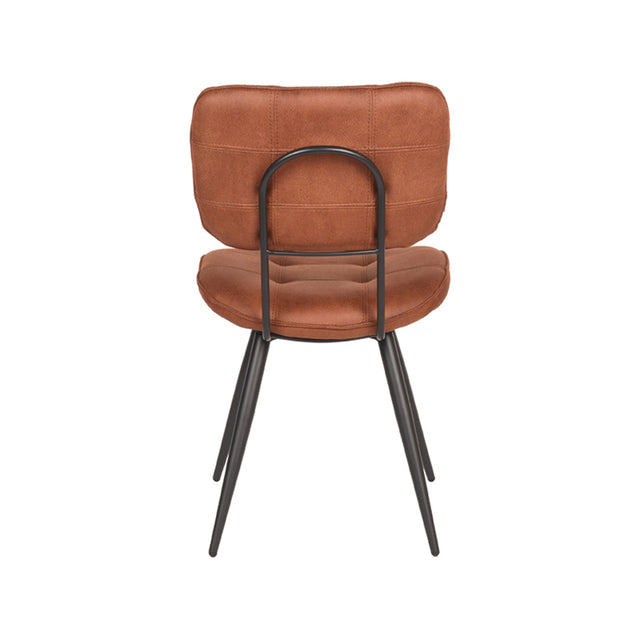 LABEL51 Eetkamerstoel Gus - Cognac - Microfiber van LABEL51 – Luxe comfort op maat van PureWonen. Vraag naar de beste prijs.