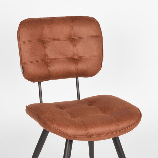 LABEL51 Eetkamerstoel Gus - Cognac - Microfiber van LABEL51 – Luxe comfort op maat van PureWonen. Vraag naar de beste prijs.
