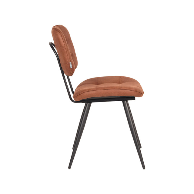 LABEL51 Eetkamerstoel Gus - Cognac - Microfiber van LABEL51 – Luxe comfort op maat van PureWonen. Vraag naar de beste prijs.