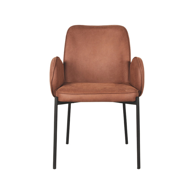LABEL51 Eetkamerstoel Jari - Cognac - Microfiber van LABEL51 – Luxe comfort op maat van PureWonen. Vraag naar de beste prijs.