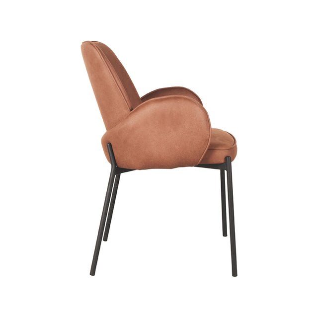 LABEL51 Eetkamerstoel Jari - Cognac - Microfiber van LABEL51 – Luxe comfort op maat van PureWonen. Vraag naar de beste prijs.