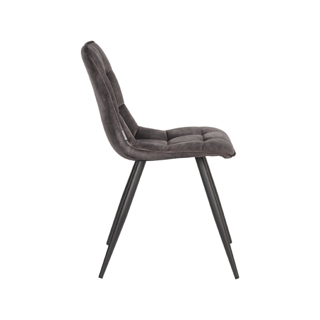 LABEL51 Eetkamerstoel Jelt - Antraciet - Velours van LABEL51 – Luxe comfort op maat van PureWonen. Vraag naar de beste prijs.