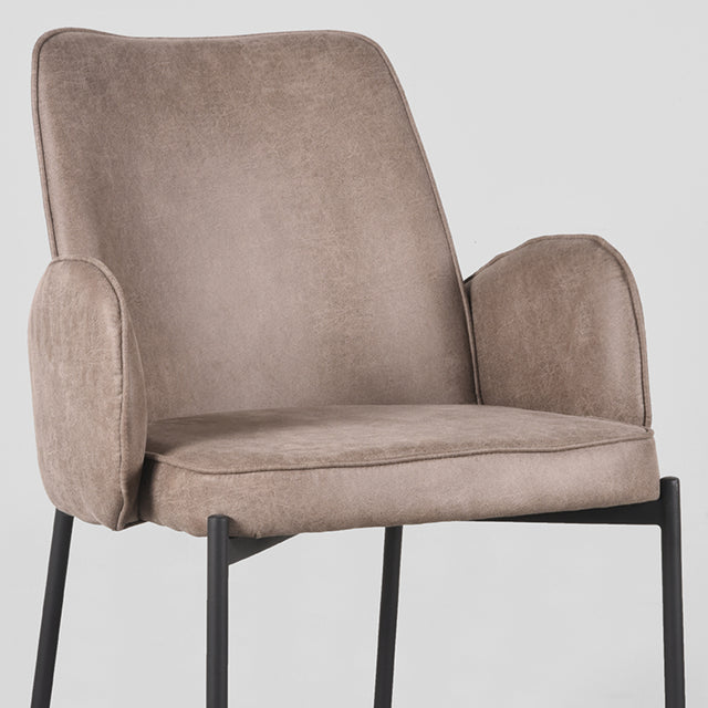LABEL51 Eetkamerstoel Joni - Taupe - Microfiber van LABEL51 - laagste prijs offerte van PureWonen
