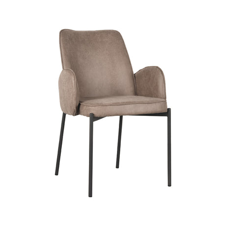 LABEL51 Eetkamerstoel Joni - Taupe - Microfiber van LABEL51 - laagste prijs offerte van PureWonen