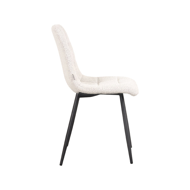 LABEL51 Eetkamerstoel Juul - Wit - Boucle van LABEL51 – Luxe comfort op maat van PureWonen. Vraag naar de beste prijs.