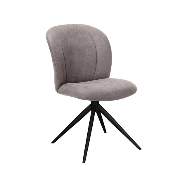 LABEL51 Eetkamerstoel Kimo - Taupe - Micro Suede - Zwart Onderstel van LABEL51 - laagste prijs offerte van PureWonen