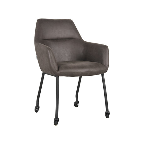LABEL51 Eetkamerstoel Lenny - Antraciet - Microfiber van LABEL51 - laagste prijs offerte van PureWonen