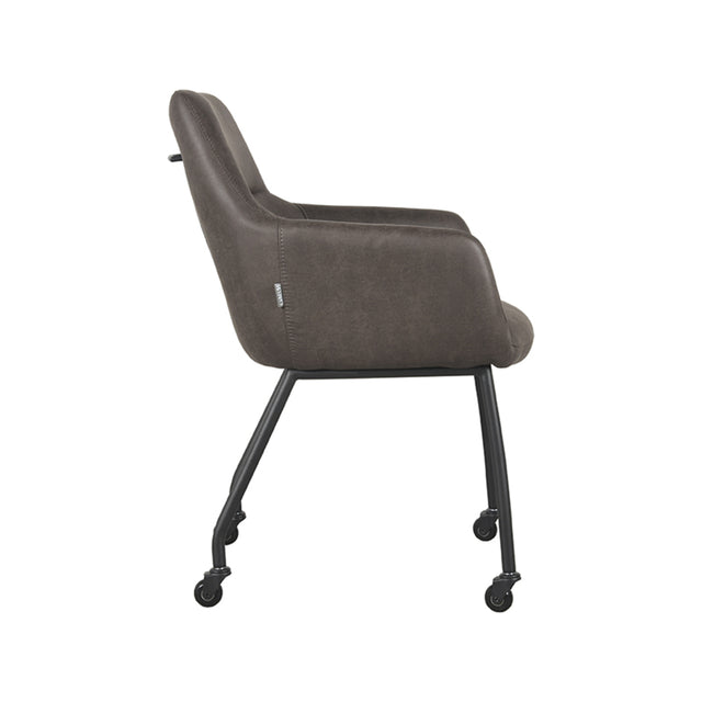 LABEL51 Eetkamerstoel Lenny - Antraciet - Microfiber van LABEL51 - laagste prijs offerte van PureWonen