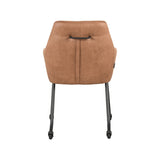 LABEL51 Eetkamerstoel Lenny - Cognac - Microfiber van LABEL51 – Luxe comfort op maat van PureWonen. Vraag naar de beste prijs.