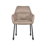 LABEL51 Eetkamerstoel Lenny - Taupe - Microfiber van LABEL51 – Luxe comfort op maat van PureWonen. Vraag naar de beste prijs.