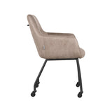 LABEL51 Eetkamerstoel Lenny - Taupe - Microfiber van LABEL51 – Luxe comfort op maat van PureWonen. Vraag naar de beste prijs.