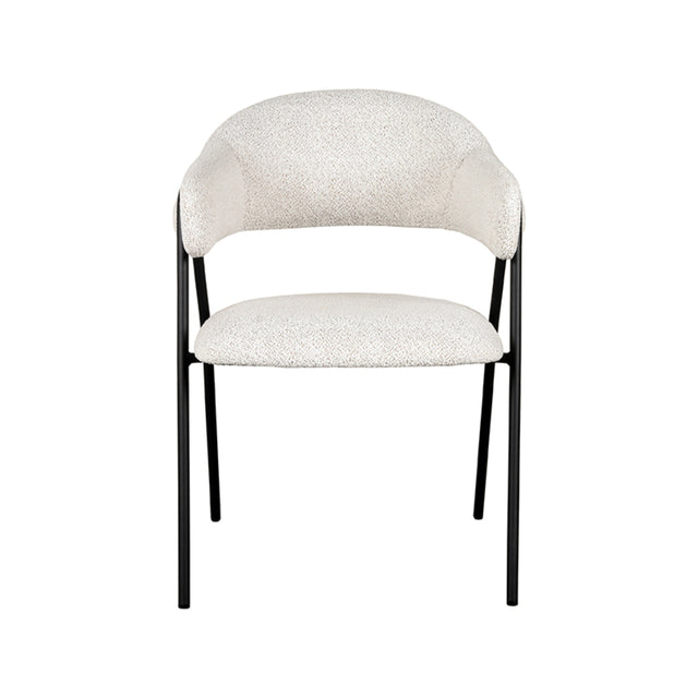 LABEL51 Eetkamerstoel Lowen - Wit - Boucle van LABEL51 – Luxe comfort op maat van PureWonen. Vraag naar de beste prijs.