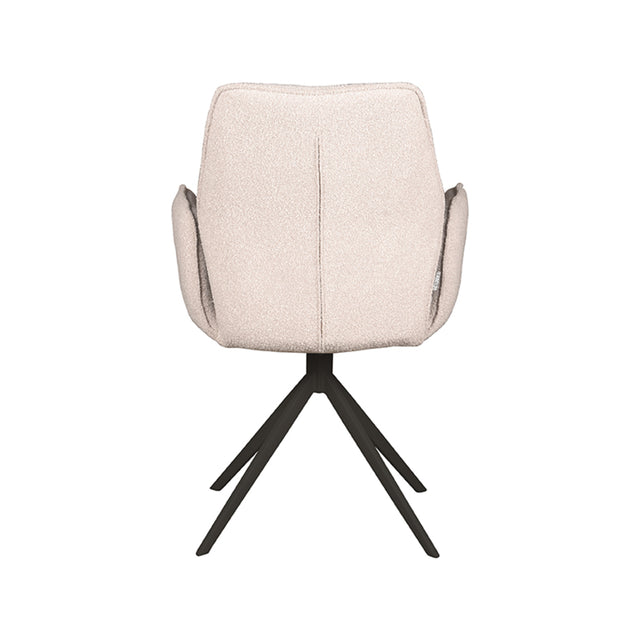 LABEL51 Eetkamerstoel Mellow - Naturel - Boucle - Zwart Onderstel van LABEL51 – Luxe comfort op maat van PureWonen. Vraag naar de beste prijs.