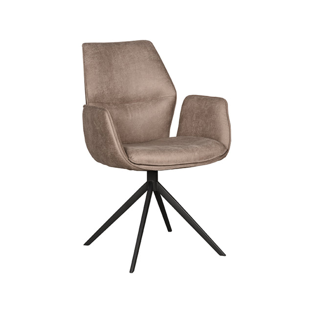 LABEL51 Eetkamerstoel Mellow - Taupe - Micro Suede - Zwart Onderstel van LABEL51 – Luxe comfort op maat van PureWonen. Vraag naar de beste prijs.