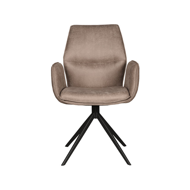 LABEL51 Eetkamerstoel Mellow - Taupe - Micro Suede - Zwart Onderstel van LABEL51 – Luxe comfort op maat van PureWonen. Vraag naar de beste prijs.