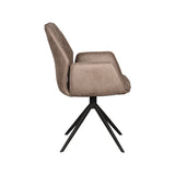 LABEL51 Eetkamerstoel Mellow - Taupe - Micro Suede - Zwart Onderstel van LABEL51 – Luxe comfort op maat van PureWonen. Vraag naar de beste prijs.