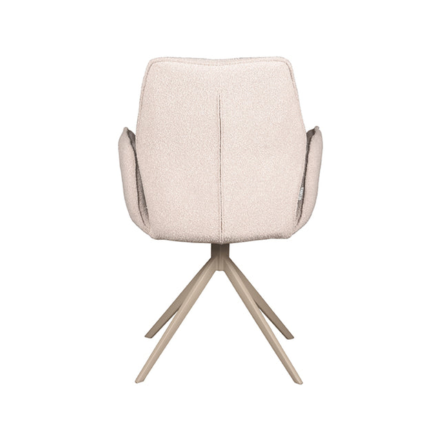 LABEL51 Eetkamerstoel Mellow - Naturel - Boucle - Taupe Onderstel van LABEL51 – Luxe comfort op maat van PureWonen. Vraag naar de beste prijs.