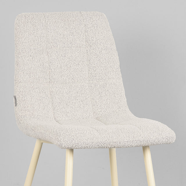 LABEL51 Eetkamerstoel Nino - Wit - Boucle van LABEL51 - laagste prijs offerte van PureWonen