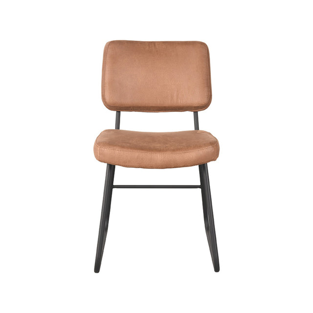 LABEL51 Eetkamerstoel Noah - Cognac - Microfiber van LABEL51 – Luxe comfort op maat van PureWonen. Vraag naar de beste prijs.