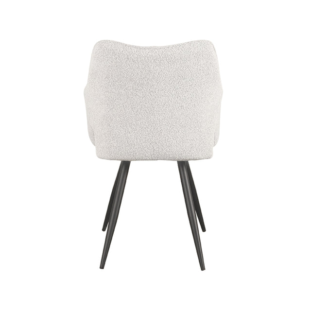 LABEL51 Eetkamerstoel Noud - Wit - Boucle van LABEL51 – Luxe comfort op maat van PureWonen. Vraag naar de beste prijs.