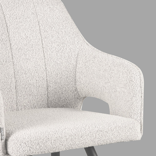 LABEL51 Eetkamerstoel Noud - Wit - Boucle van LABEL51 – Luxe comfort op maat van PureWonen. Vraag naar de beste prijs.