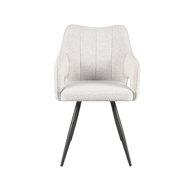 LABEL51 Eetkamerstoel Noud - Wit - Boucle van LABEL51 – Luxe comfort op maat van PureWonen. Vraag naar de beste prijs.