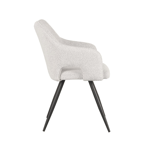 LABEL51 Eetkamerstoel Noud - Wit - Boucle van LABEL51 – Luxe comfort op maat van PureWonen. Vraag naar de beste prijs.
