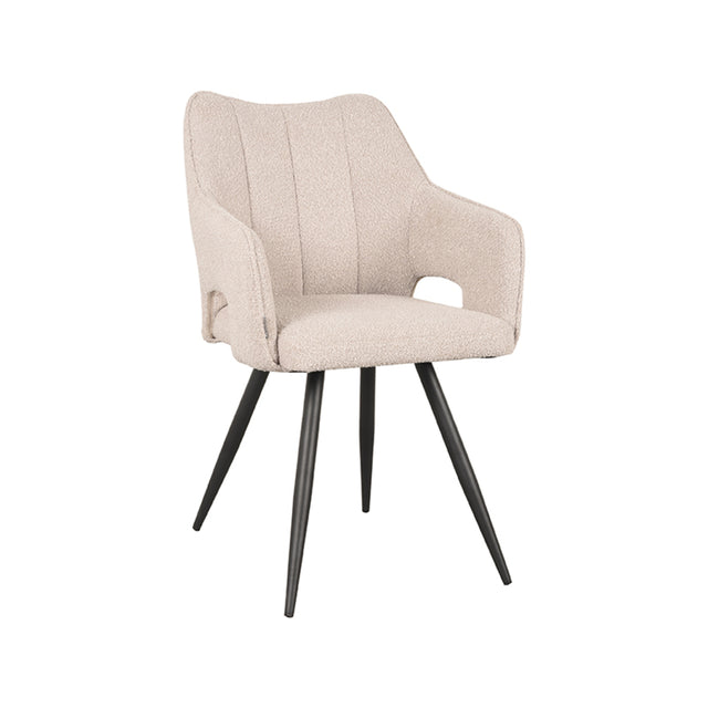 LABEL51 Eetkamerstoel Noud - Naturel - Boucle van LABEL51 – Luxe comfort op maat van PureWonen. Vraag naar de beste prijs.