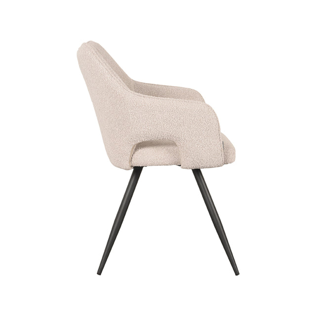 LABEL51 Eetkamerstoel Noud - Naturel - Boucle van LABEL51 – Luxe comfort op maat van PureWonen. Vraag naar de beste prijs.