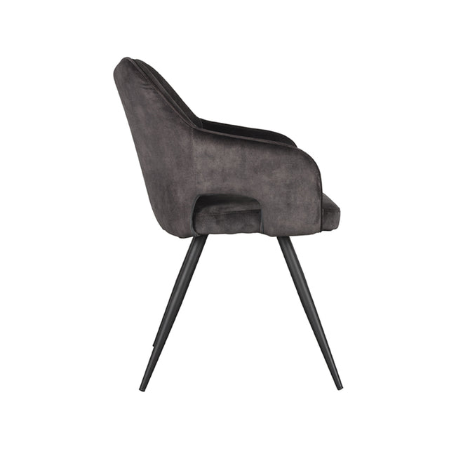 LABEL51 Eetkamerstoel Noud - Antraciet - Velours van LABEL51 – Luxe comfort op maat van PureWonen. Vraag naar de beste prijs.
