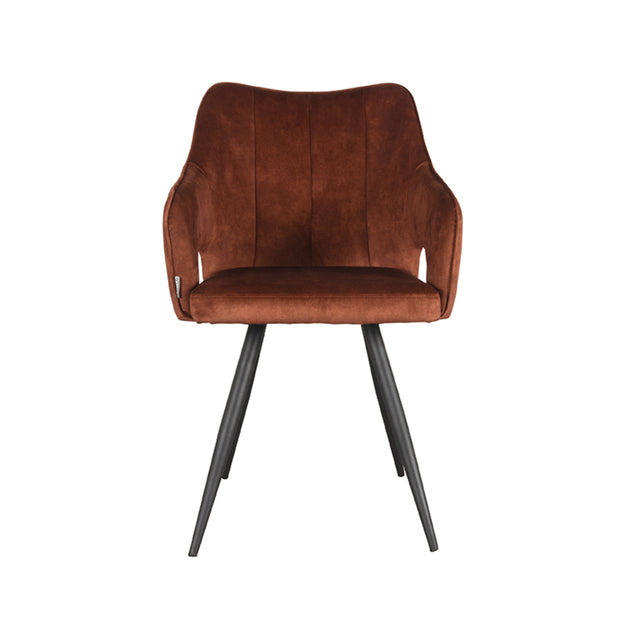 LABEL51 Eetkamerstoel Noud - Rust - Velours van LABEL51 – Luxe comfort op maat van PureWonen. Vraag naar de beste prijs.