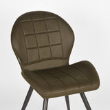 LABEL51 Eetkamerstoel Sil - Army green - Microfiber