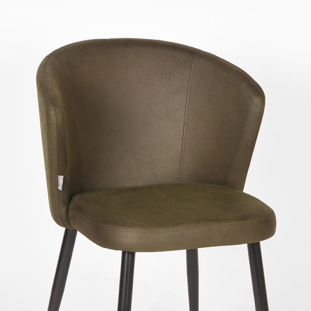 LABEL51 Eetkamerstoel Wave - Army green - Microfiber van LABEL51 – Luxe comfort op maat van PureWonen. Vraag naar de beste prijs.