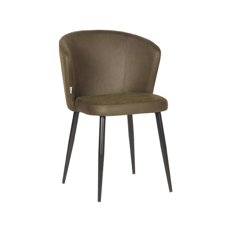 LABEL51 Eetkamerstoel Wave - Army green - Microfiber van LABEL51 – Luxe comfort op maat van PureWonen. Vraag naar de beste prijs.