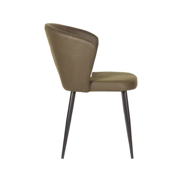 LABEL51 Eetkamerstoel Wave - Army green - Microfiber van LABEL51 – Luxe comfort op maat van PureWonen. Vraag naar de beste prijs.