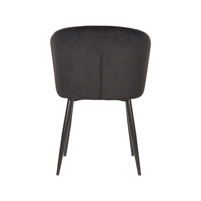 LABEL51 Eetkamerstoel Wave - Zwart - Fluweel van LABEL51 – Luxe comfort op maat van PureWonen. Vraag naar de beste prijs.