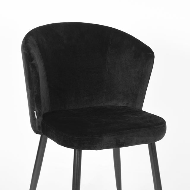 LABEL51 Eetkamerstoel Wave - Zwart - Fluweel van LABEL51 – Luxe comfort op maat van PureWonen. Vraag naar de beste prijs.