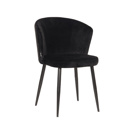 LABEL51 Eetkamerstoel Wave - Zwart - Fluweel van LABEL51 – Luxe comfort op maat van PureWonen. Vraag naar de beste prijs.