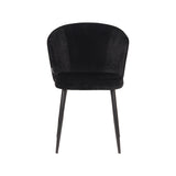 LABEL51 Eetkamerstoel Wave - Zwart - Fluweel van LABEL51 – Luxe comfort op maat van PureWonen. Vraag naar de beste prijs.
