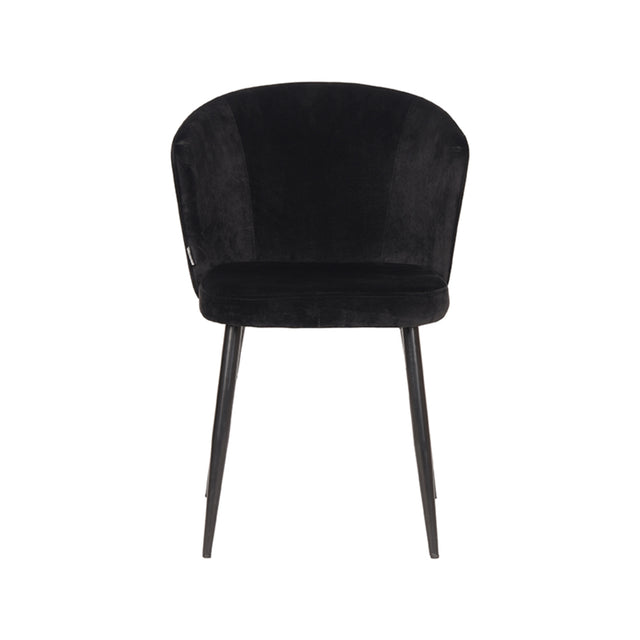 LABEL51 Eetkamerstoel Wave - Zwart - Fluweel van LABEL51 – Luxe comfort op maat van PureWonen. Vraag naar de beste prijs.