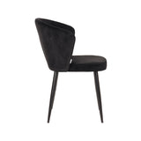 LABEL51 Eetkamerstoel Wave - Zwart - Fluweel van LABEL51 – Luxe comfort op maat van PureWonen. Vraag naar de beste prijs.