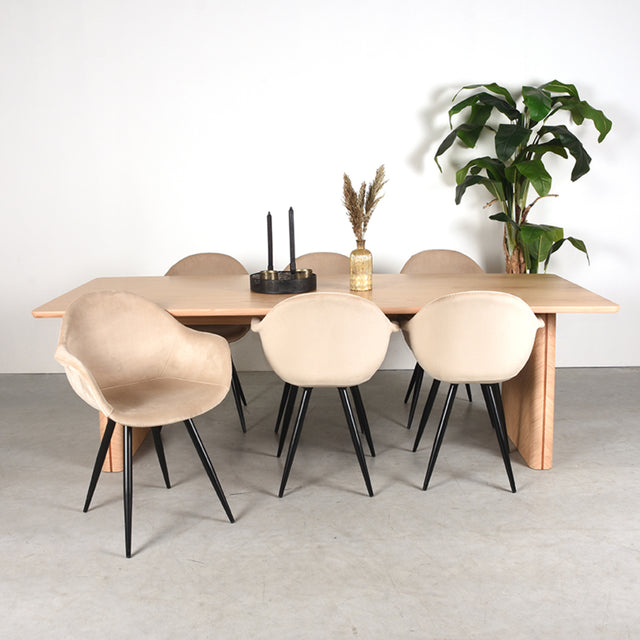LABEL51 Eetkamertafel Jule - Naturel - Eiken - 240x100 cm van LABEL51 - laagste prijs offerte van PureWonen