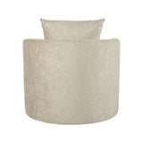 LABEL51 Fauteuil Evy - Beige - Fluweel - 90 cm