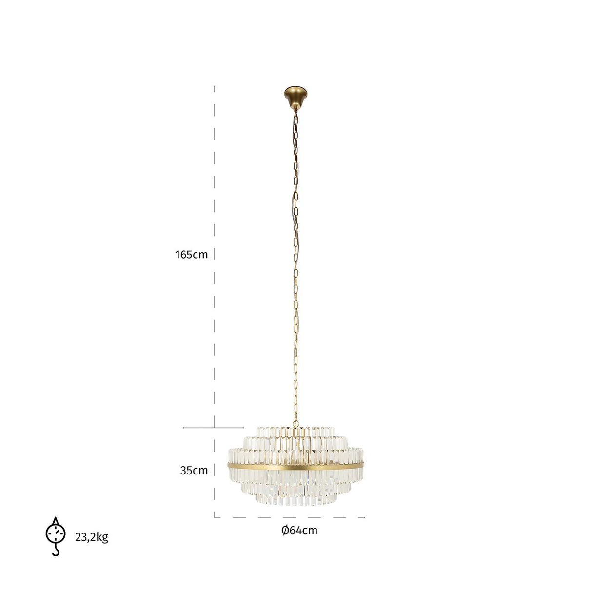 Hanglamp Desire medium (Brushed Gold)