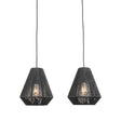 LABEL51 Hanglamp Ibiza - Zwart - Jute - 2-Lichts van LABEL51 - laagste prijs offerte van PureWonen
