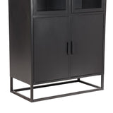 LABEL51 Vitrinekast Level - Zwart - Metaal - Hoge Kast van LABEL51 – Luxe comfort op maat van PureWonen. Vraag naar de beste prijs.
