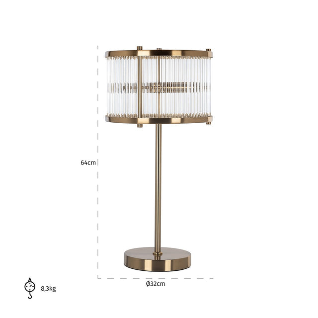 Tafellamp Loiza (Brushed Gold) van Richmond Interiors – Luxe comfort op maat van PureWonen. Vraag naar de beste prijs.