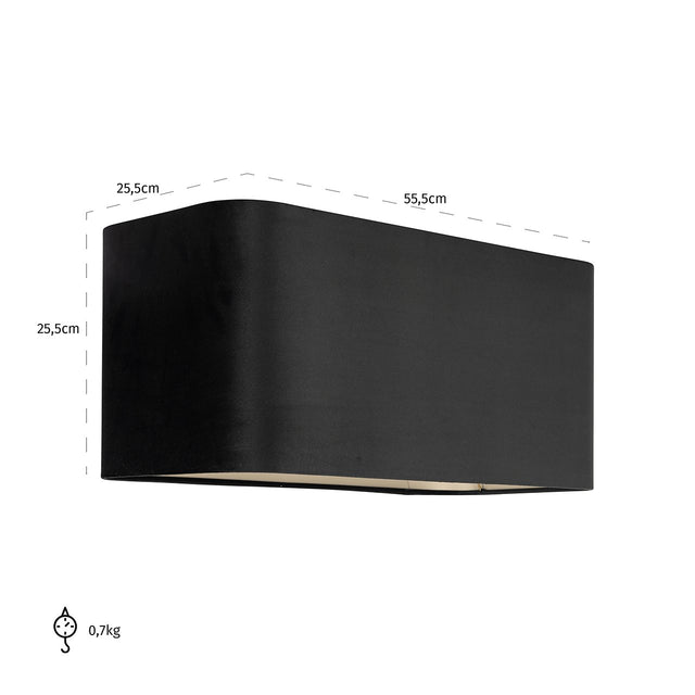 Lampenkap Maddy black velvet, rechthoekig (Black) van Richmond Interiors – Luxe comfort op maat van PureWonen. Vraag naar de beste prijs.