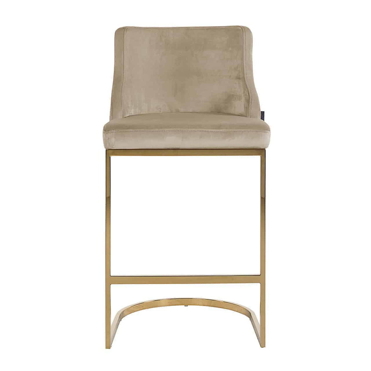 Barstoel Bolton khaki velvet / gold fire retardant (Quartz Khaki 903)